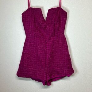 Tweed and metallic threaded pink romper